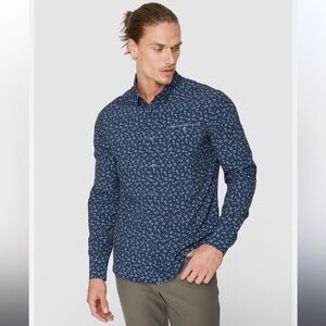 7 Diamonds Blue Floral Memories Long Sleeve Button Down Shirt